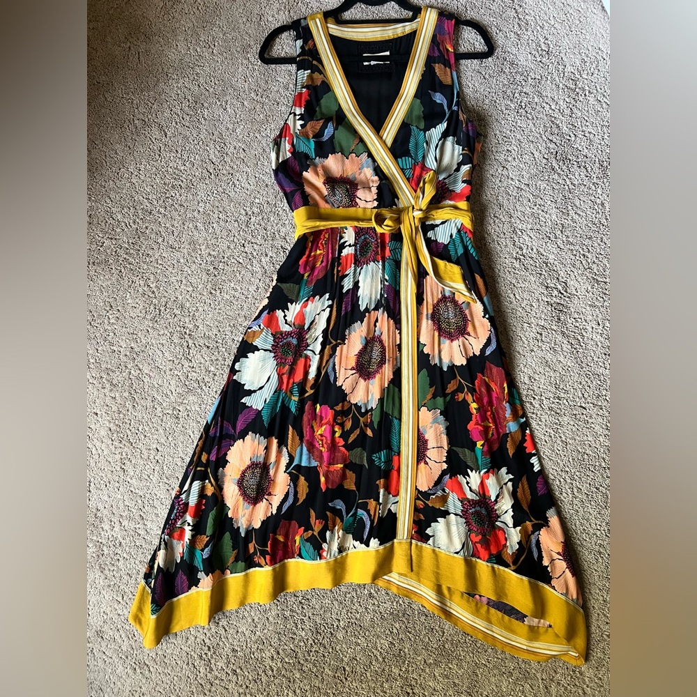 Anthropologie Maeve Botanical Faux Wrap Dress Size 6 - Picture 5 of 10